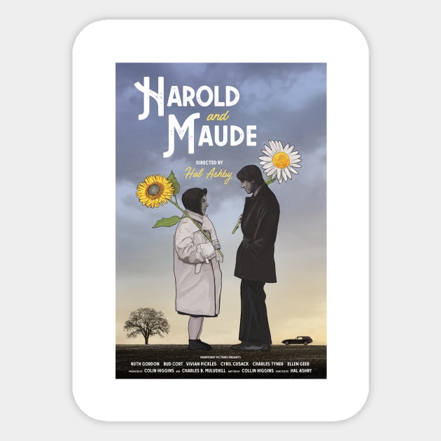 Harold and Maude alternative movie poster Sticker by chrisayerscreative